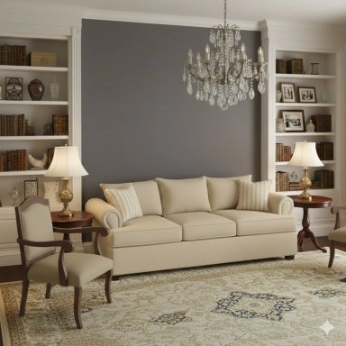 LIVING 311 ANTONIA BEIGE CLARO SOFA 3 CUERPOS RESORTES FULL COMFORT PLUS + 2 SITIALES MADERA - 2