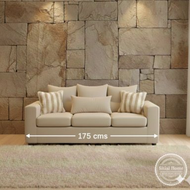 LIVING 311 KABUL BEIGE CLARO SOFA 3 CUERPOS + 2 SITIALES MADERA - 2