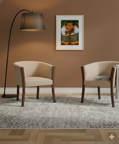 LIVING 311 KABUL BEIGE CLARO SOFA 3 CUERPOS + 2 SITIALES MADERA - 4