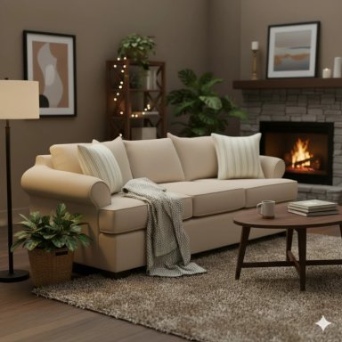 LIVING 311 PASTORA BEIGE CLARO SOFA 3 CUERPOS RESORTES + 2 SITIALES - 4