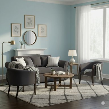 LIVING 311 FACUNDO MARENGO SOFA3 CUERPOS + 2 SITIALES DE MADERA TAPIZADOS - 4