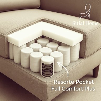 LIVING 311 SULLIVAN BEIGE CLARO SOFA 3 CUERPOS + 2 POLTRONAS RESORTE POCKET FULL CONFORT - 6