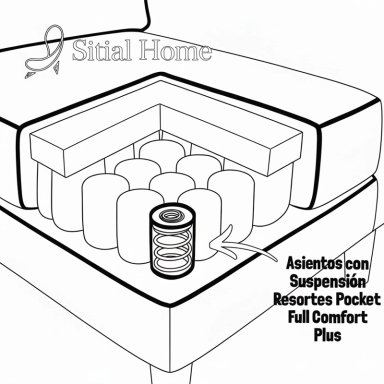 SOFA SECCIONAL BURTON BLANCO HUESO DE CUERO SINTETICO ENVEJECIDO CON ASIENTOS DE RESORTES POCKET - 5