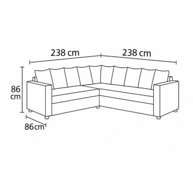LIVING 311 BURTON  BEIGE EN CUERO SINTETICO ENVEJECIDO  ,SECCIONAL RESORTES F COMFORT + 2 SITIALES - 3