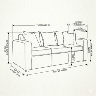 LIVING 311 KENTUCKY CAFE BEIGE CUERO SINTETICO ENVEJECIDO SOFA 3 CUERPOS MAS 2 SITIALES MADERA - 3