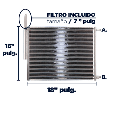 CONDENSADOR DE AC UNIVERSAL 16X18 CON FILTRO FLUJO PARALELO - 2