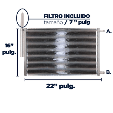 CONDENSADOR DE AC UNIVERSAL 16X22 CON FILTRO FLUJO PARALELO - 2