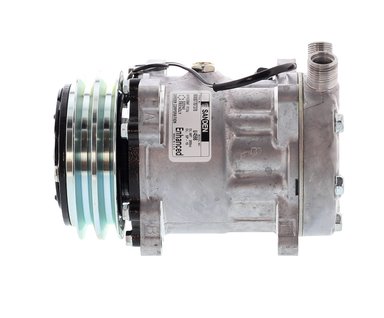 COMPRESOR DE AC AMERICAN AIR SD7H15 2A 12V 125MM MONTAJE OREJAS TAPA JD U4779 SANDEN - 1