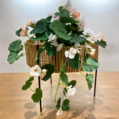 PEDESTAL DECORATIVO MULTIPROPOSITO DE METAL Y MIMBRE MATIAS - 2