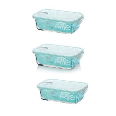 PACK DE 3 CONTENEDORES HERMETICO VIDRIO RECTANGULAR DE 1 LITRO ALLEGRA - 1