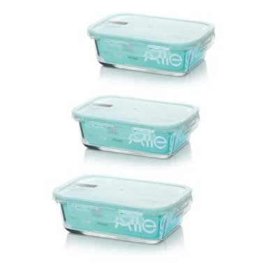PACK DE 3 CONTENEDORES HERMETICO VIDRIO RECTANGULAR DE 1 LITRO ALLEGRA - 4