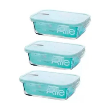 PACK DE 3 CONTENEDORES HERMETICO VIDRIO RECTANGULAR DE 1 LITRO ALLEGRA - 5