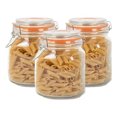 PACK DE 3 FRASCOS DE VIDRIO CON TAPA HERME TICA 1L ALLEGRA - 3