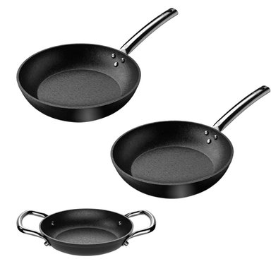 SET SARTENES Y PAILA ALUMINIO FORJADO BLACK 28 CM, 24 CM Y 16 CM - 1