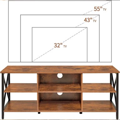 RACK LIBRERO INDUSTRIAL PARA TV MADERA CAFE Y METAL ESTILO MODERNO Y FUNCIONAL - 8