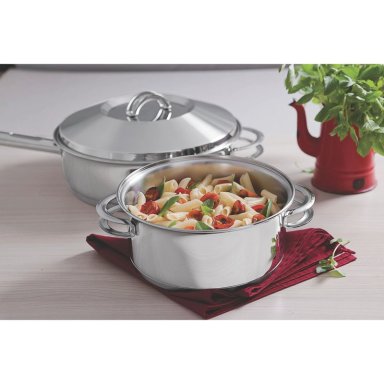 CACEROLA TRAMONTINA SOLAR RASA DE ACERO INOXIDABLE FONDO TRIPLE CON TAPA Y ASAS 16 CM 1,4 L - 3
