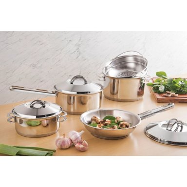 CACEROLA TRAMONTINA SOLAR RASA DE ACERO INOXIDABLE FONDO TRIPLE CON TAPA Y ASAS 16 CM 1,4 L - 5