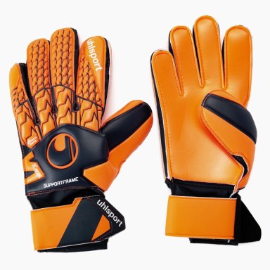 GUANTES ARQUERO NEXT LEVEL SOFT ( FE RULA )SF AZUL/ROJO FLUOR UHLSPORT - 1