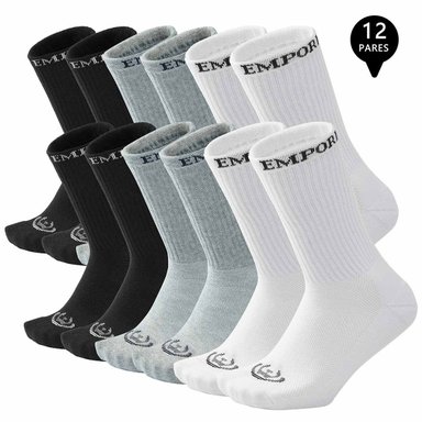PACK DE 12 CALCETINES LARGOS DEPORTIVOS MUJER - 1