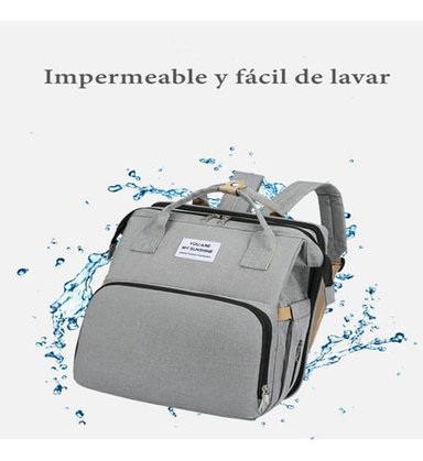 MOCHILA LUBABYCAS A02 MATERNAL 3 EN 1 CON CUNITA NEGRO - 3