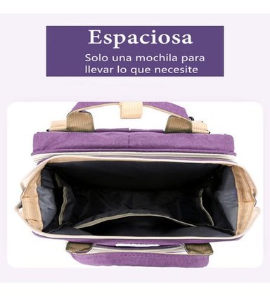MOCHILA LUBABYCAS A02 MATERNAL 3 EN 1 CON CUNITA NEGRO - 6