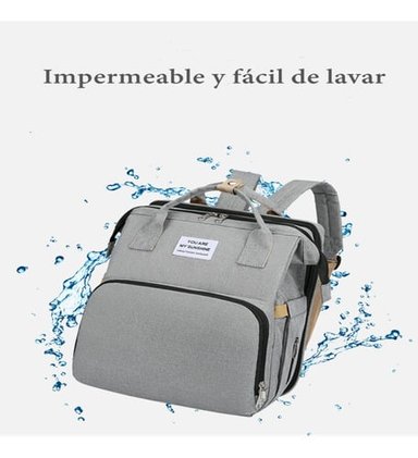 MOCHILA LUBABYCAS A02 MATERNAL 3 EN 1 CON CUNITA MORADO - 3