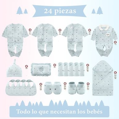 SET AJUAR ALGODON UNISEX LUBABYCAS AMARILLO BEBE ROPA 24 PIEZAS - 2