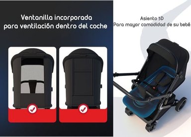 COCHE PASEO LUBABYCAS REVERSIBLE PREMIUM GRIS - 9