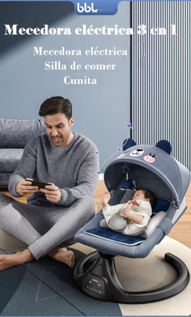 MECEDORA LUBABYCAS ELÉCTRICA RECLINABLE BLUETOOTH ROSADO - 2