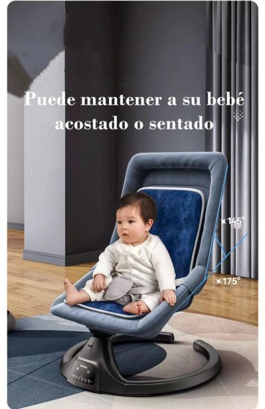 MECEDORA LUBABYCAS ELÉCTRICA RECLINABLE BLUETOOTH OSITO AZUL - 4