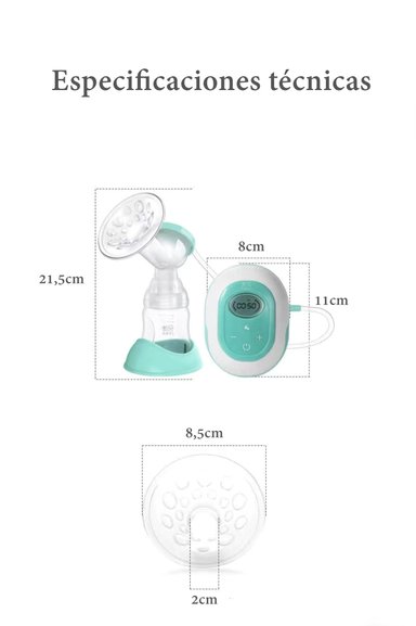 EXTRACTOR DE LECHE LUBABYCAS VERDE ELÉCTRICO 9 NIVELES INALAMBRICO - 8