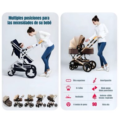 COCHE CUNA MOISE S CON ACCESORIOS LUBABYCAS GRIS - 4