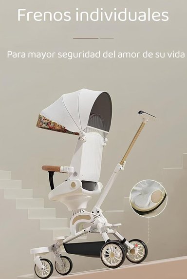 COCHE PASEO LUBABYCAS 360° 3 EN 1 RECLINABLE BLANCO - 7