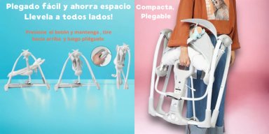 COLUMPIO INGENUITY MECEDORA ELÉCTRICO VIBRACIÓN LUBABYCAS GRIS - 6