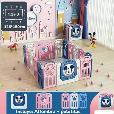 CORRAL LUBABYCAS 1.26*1.5M CON ALFOMBRA ROSADO - 2