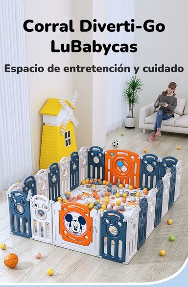 CORRAL LUBABYCAS 1.2*1.8M CON ALFOMBRA ROSADO - 3