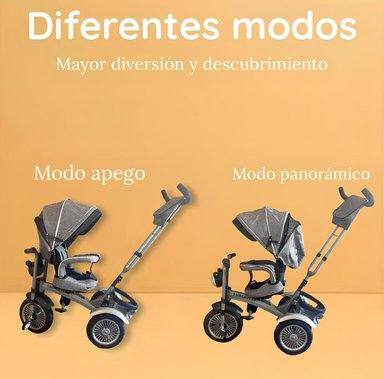 TRICICLO LUBABYCAS MULTIFUNCIONAL 360° CON LUCES NEGRO - 2