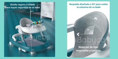 ANDADOR CAMINADOR LUBABYCAS MULTIFUNCIONAL 4 EN 1 GRIS - 4