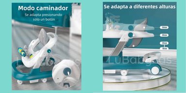ANDADOR CAMINADOR LUBABYCAS MULTIFUNCIONAL 4 EN 1 BURDEOS - 3