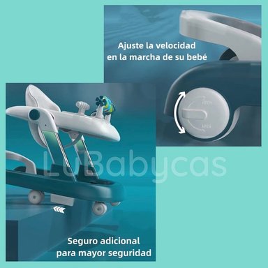 ANDADOR CAMINADOR LUBABYCAS MULTIFUNCIONAL 4 EN 1 BURDEOS - 6