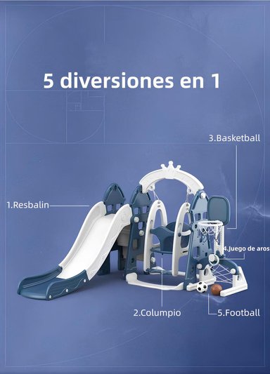 RESBALIN COLUMPIO 5 EN 1 CON ACCESORIOS AZUL LUBABYCAS - 3
