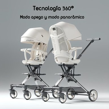 COCHE PASEO PLAYKIDS 360° RECLINABLE LUBABYCAS NEGRO - 2