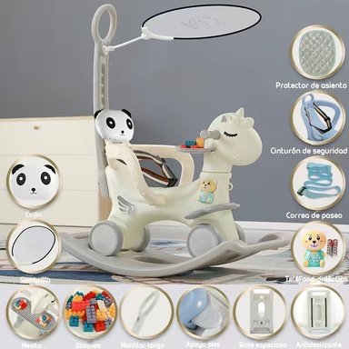 CORREPASILLO ANDADOR BALANCE 3 EN 1 CON ACCESORIOS BLANCO - 2