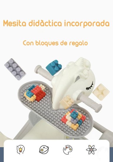 CORREPASILLO ANDADOR BALANCE 3 EN 1 CON ACCESORIOS BLANCO - 4
