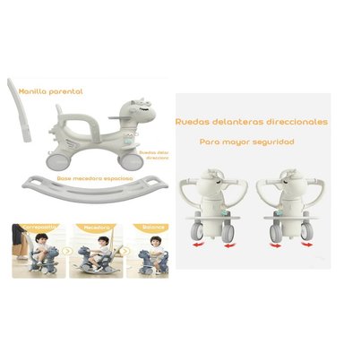 CORREPASILLO ANDADOR BALANCE 3 EN 1 CON ACCESORIOS BLANCO - 5