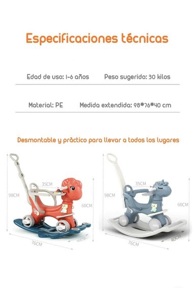 CORREPASILLO ANDADOR BALANCE 3 EN 1 CON ACCESORIOS BLANCO - 8