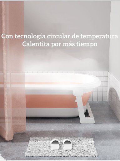 BAÑERA LUBABYCAS CLEVER PLEGABLE CON TERMÓMETRO Y MÁS ACCESORIOS VIOLETA AZUL - 7