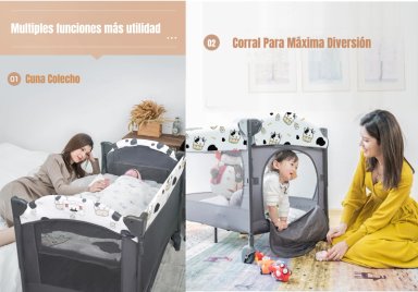 CUNA COLECHO LUBABYCAS JIRAFA ACERO INOXIDABLE VERDE CORRAL 3 EN 1 - 4