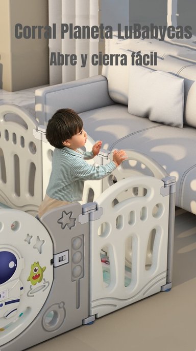 CORRAL LUBABYCAS BEBÉ ARMADO 191X199 CM CON ACCESORIOS GRIS - 3