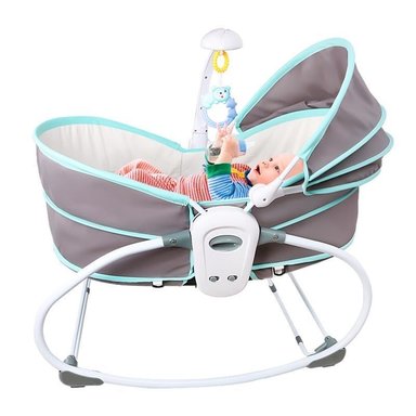 CUNA MOISÉS LUBABYCAS COZY ACERO VERDE 5 EN 1 CON VIBRACIÓN MOSQUITERO - 1